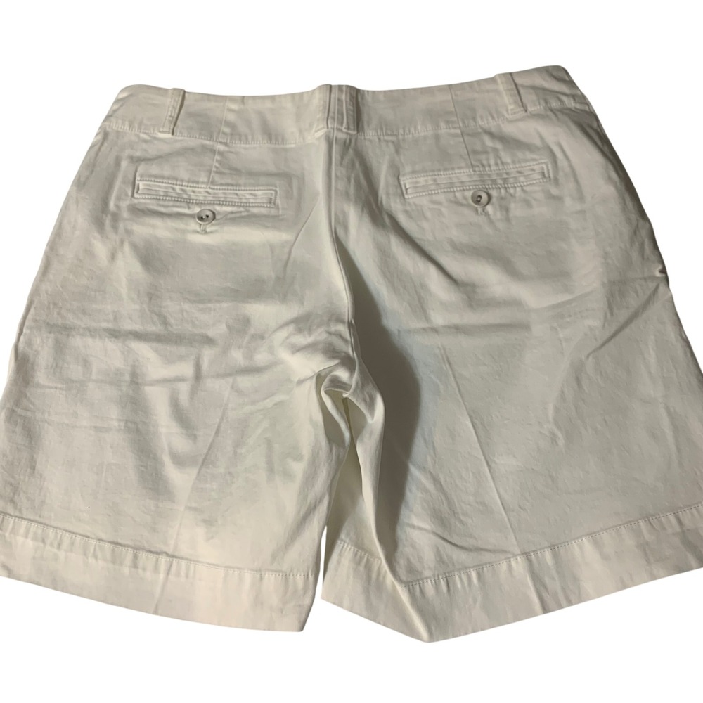 NWT Talbots Chino Shorts 10 White Cotton Clean Girl Flat Front Preppy Classic - Picture 2 of 12